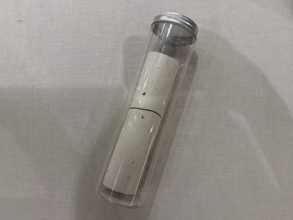 A protective tube for carrying it home safely
